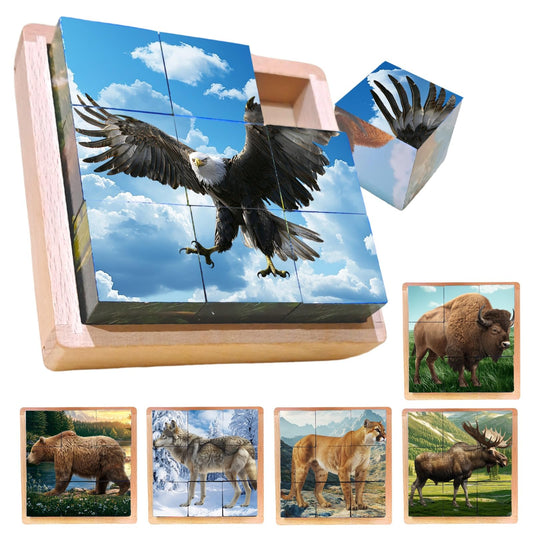 Wooden Cube Puzzle | Wooden Puzzles for Kids & Toddlers Ages 3 4 5 6 7 8