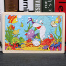 80PCS wooden educational toys educational development baby kids training toys children animal puzzle