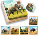 Wooden Cube Puzzle of Native North American Animals | Wooden Puzzles for Kids & Toddlers Ages 3 4 5 6 7 8