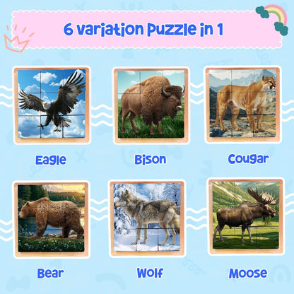 Wooden Cube Puzzle | Wooden Puzzles for Kids & Toddlers Ages 3 4 5 6 7 8